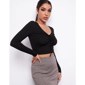 Ruched Crop Long sleeve